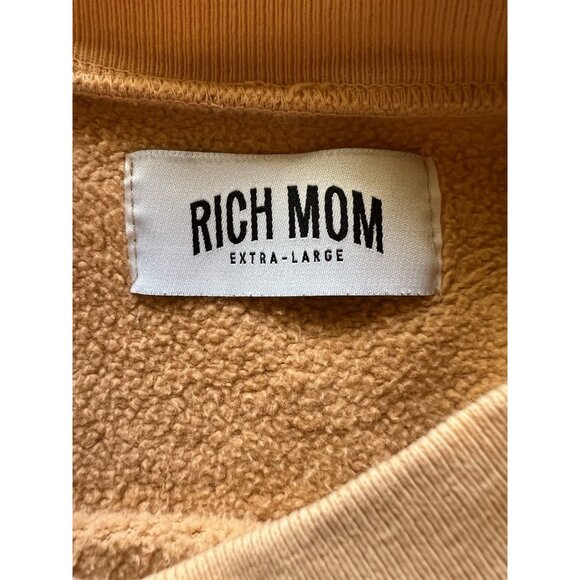 RICH MOM Malibu 90265 California orange embroidered beach sweatshirt XL - Picture 5 of 8